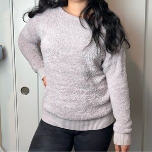 Express Fuzzy Boat Neck Sweater